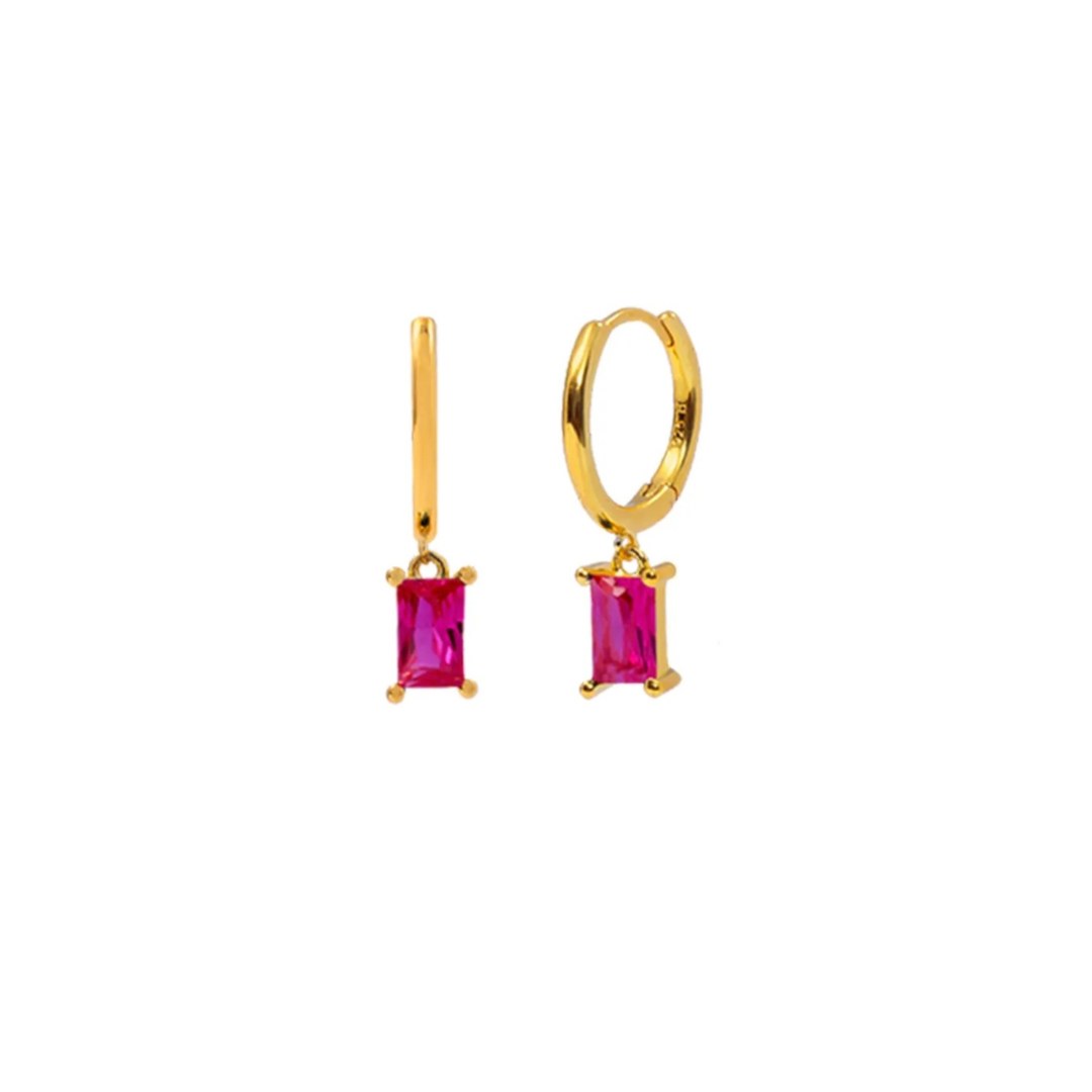 Pink Huggie Earrings