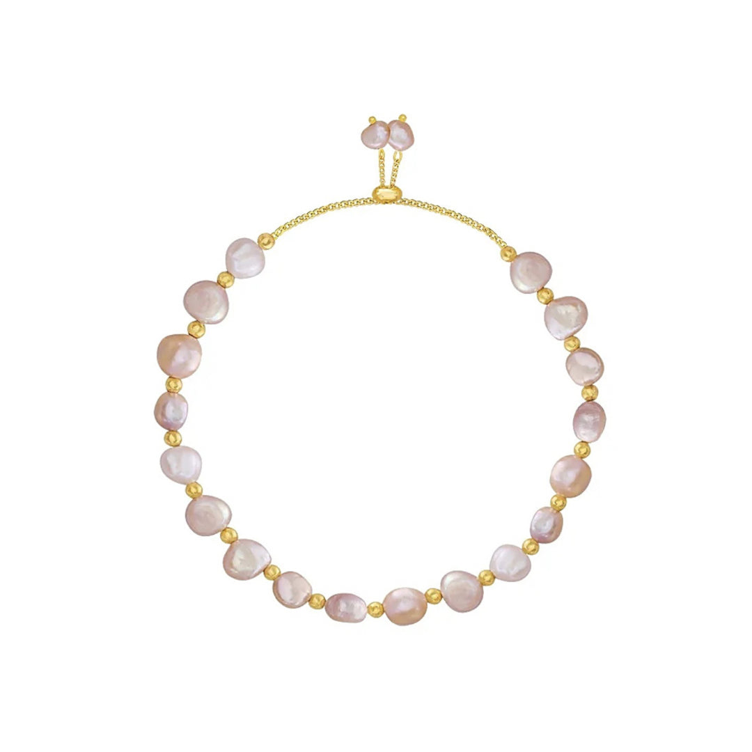 Pearl bracelet with gold accents 