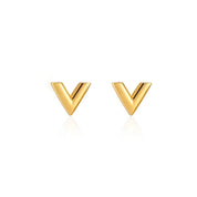 Gold v stud earrings