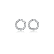 Sparkling circle stud earrings