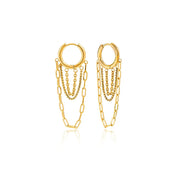 Gold chain huggie earrings 