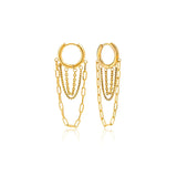 Gold Chain Huggie Earrings