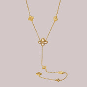 Gold clover y necklace 