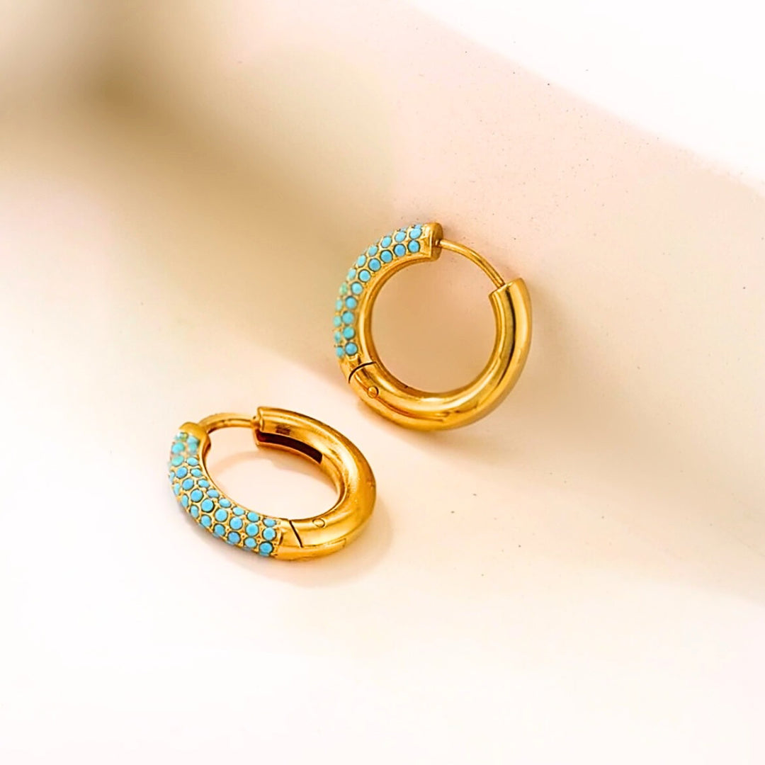 Turquoise hoop earrings