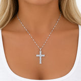 XO Cross Necklace | Silver