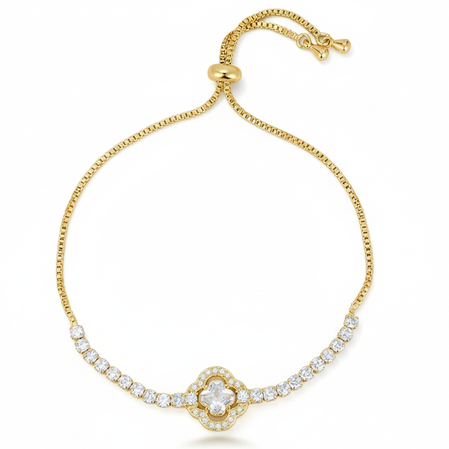 Diamond Clover Tennis Bracelet