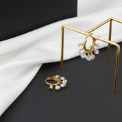 Diamond Dangle Huggie Earrings - Product Image