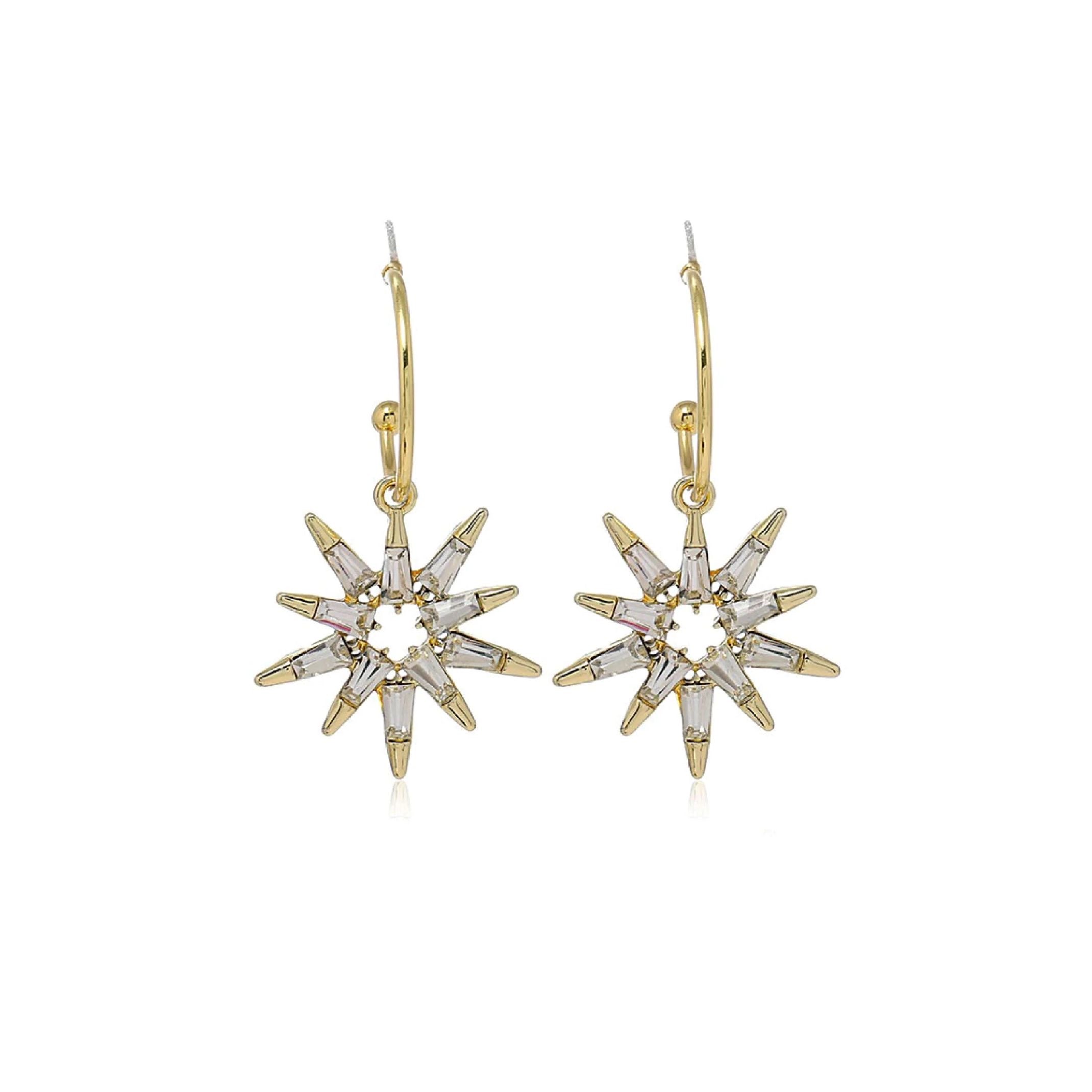 Gold star charm on sale earrings