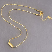18k gold cylinder pendant necklace
