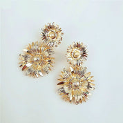 Gold flower earrings 