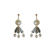 Pearl grey jewel earrings 