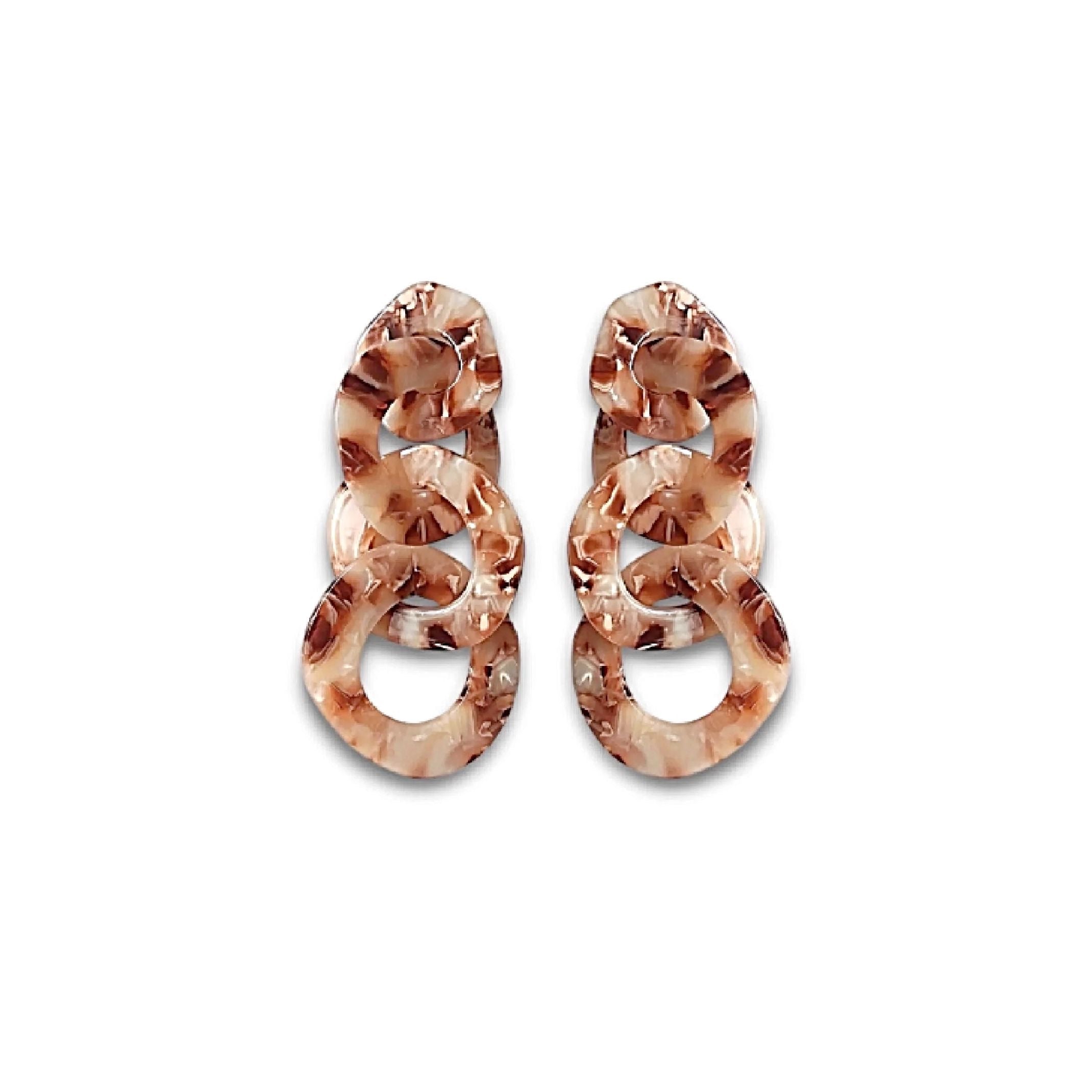 Brown marble earrings 