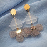 Grey Sailboat Earrings