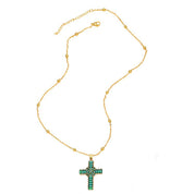 Green 18K Gold Cross Chain