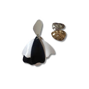 Black mismatched earrings 