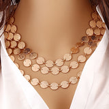 Gold Disc Statement Necklace