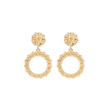 Crinkle Textured Gold Earrings