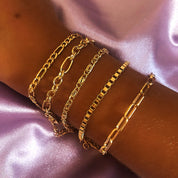 Gold Chain Bracelet Set