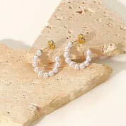 Pearl hoop earrings 