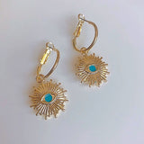 Blue Eye Huggie Earrings