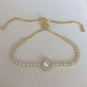 Diamond Halo Tennis Bracelet 