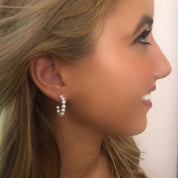 Pearl hoop earrings 