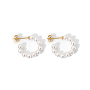 Pearl hoop earrings 