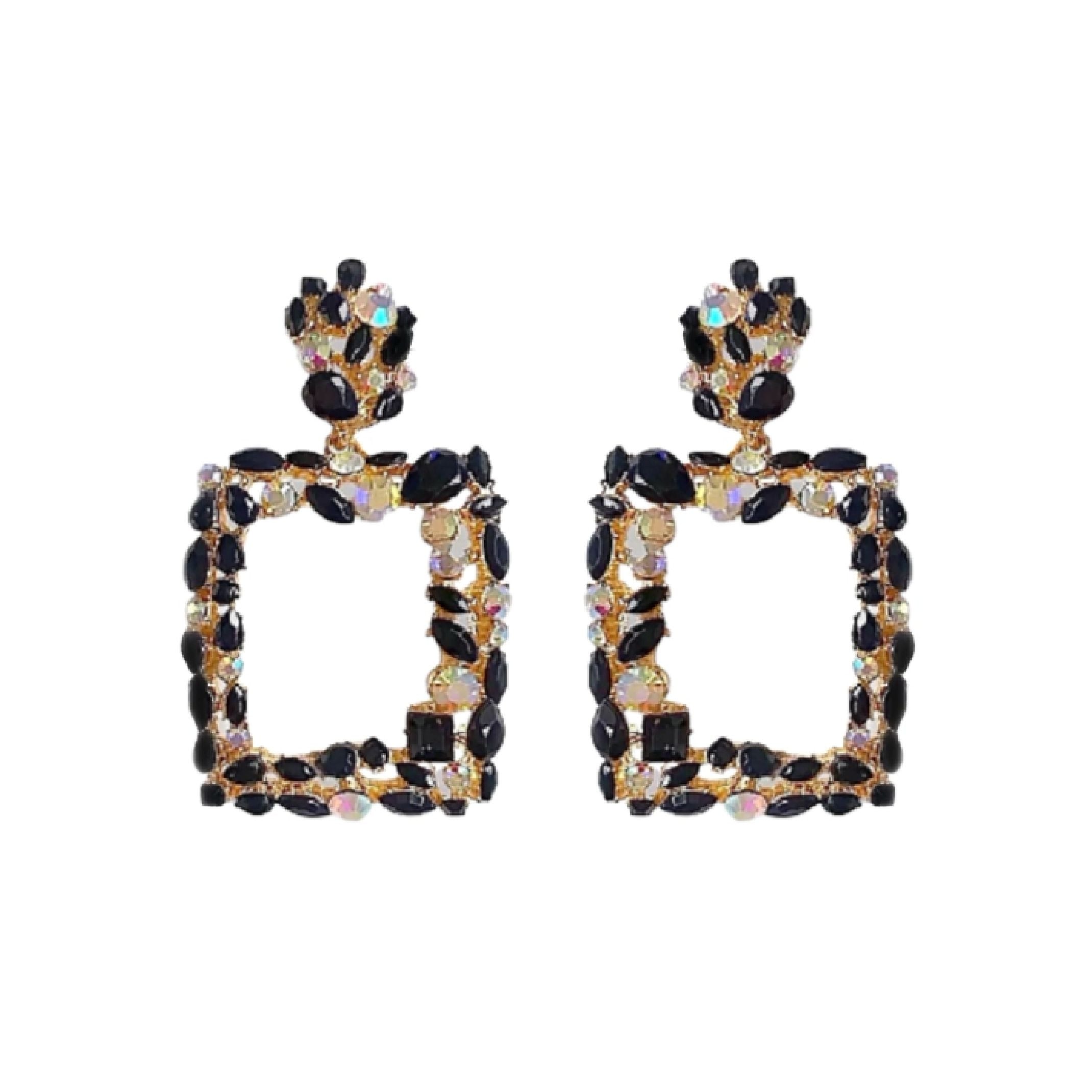 Black statement earrings 