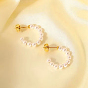 Pearl hoop earrings 