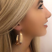 Gold knot hoop earrings 