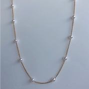 Tiny pearl gold chain