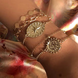 Gold Pendant Bracelet Set