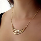 Gold Sequin Cluster Necklace