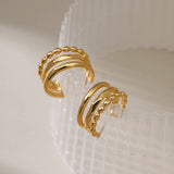 Triple Layer Hoops 18K Gold