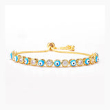 Evil Eye Pull Bracelet Light Blue